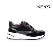 Carica l'immagine nel visualizzatore di Gallery, KEYS SNEAKER PELLE NERO