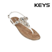 Carica l'immagine nel visualizzatore di Gallery, KEYS DONNA INFRADITO GIOIELLO BIANCO