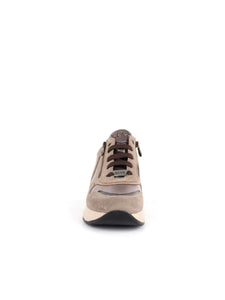 SNEAKER KEYS PELLE TAUPE BRONZO