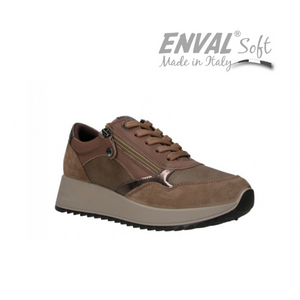 ENVAL SOFT DONNA SNEAKER PELLE FANGO