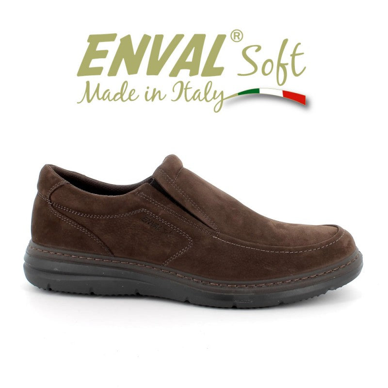 ENVAL SOFT UOMO MOCASSINO NABUK CAFFE'