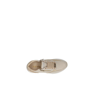 SNEAKER KEYS PELLE BEIGE/PLATINO