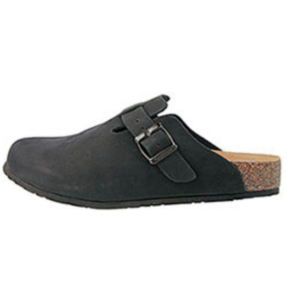 BIONATURA MEN'S BLACK NUBUCK CLOG